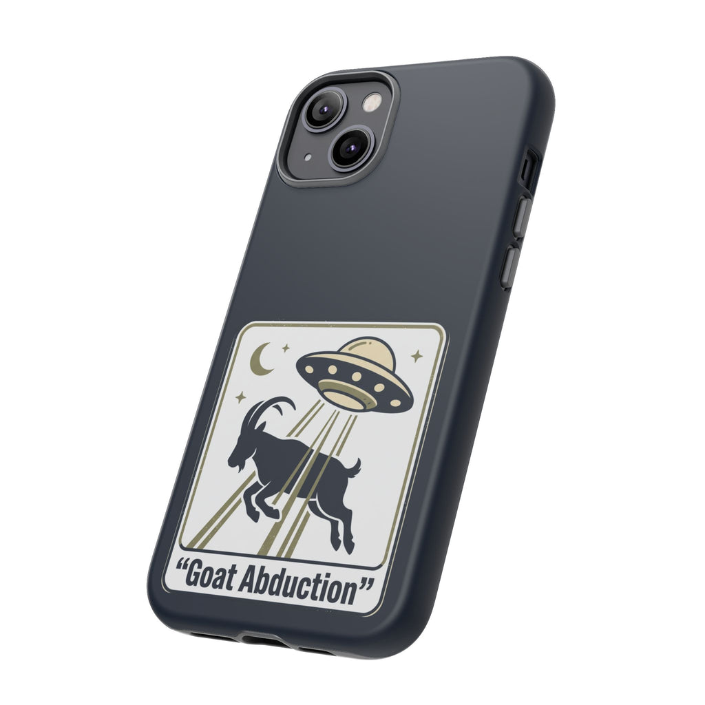 Goat Abduction Phone Case – Funny UFO Alien Goat Design, Novelty iPhone Cover
