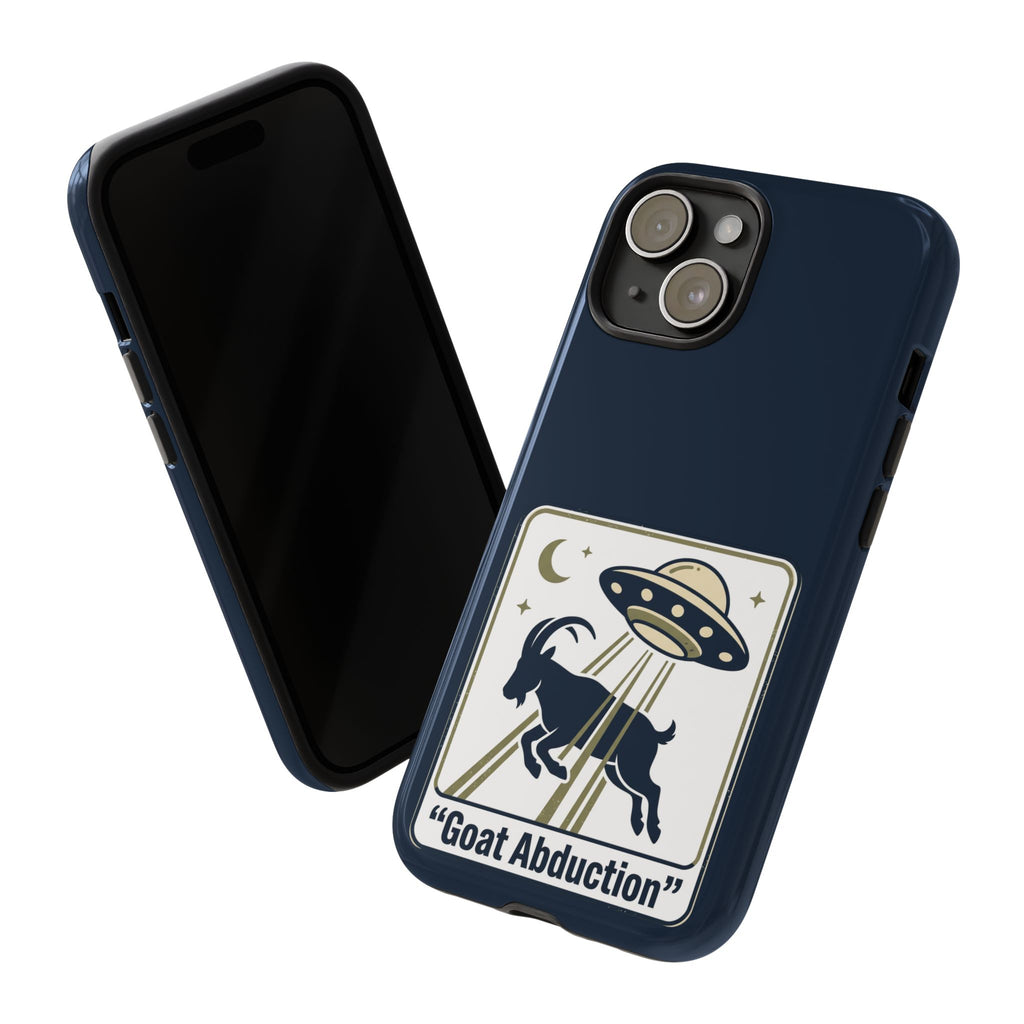 Goat Abduction Phone Case – Funny UFO Alien Goat Design, Novelty iPhone Cover