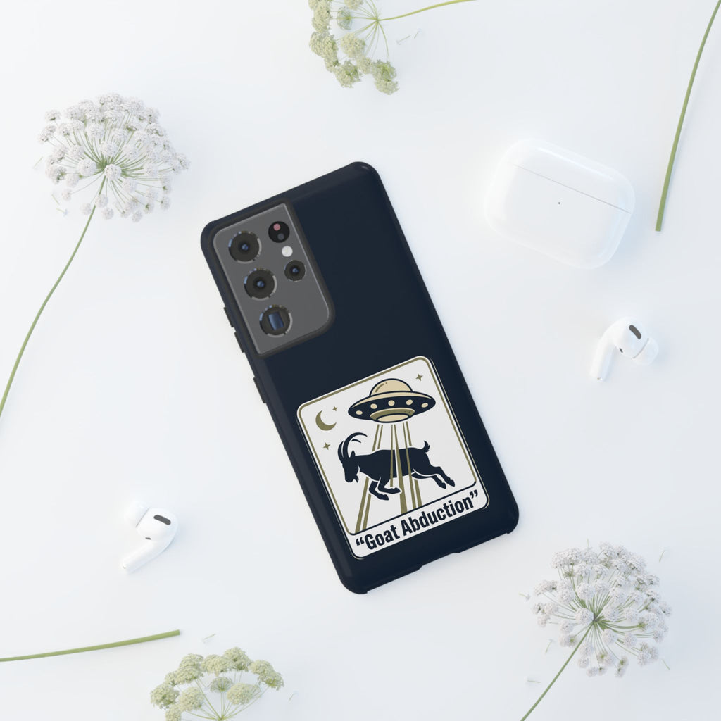 Goat Abduction Phone Case – Funny UFO Alien Goat Design, Novelty iPhone Cover