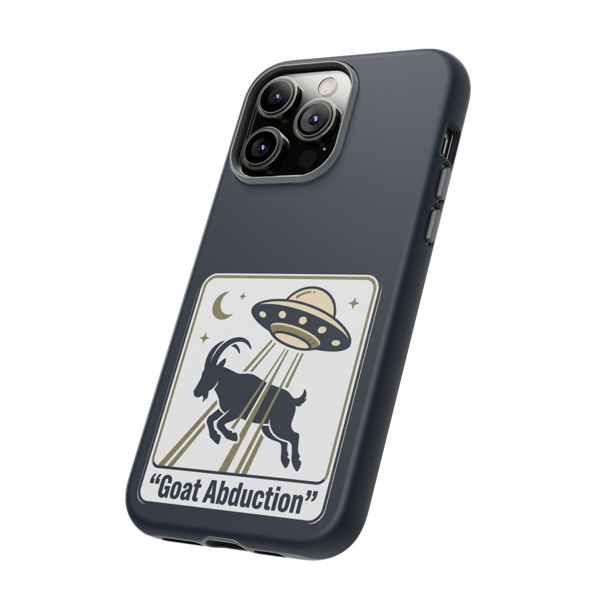 Goat Abduction Phone Case – Funny UFO Alien Goat Design, Novelty iPhone Cover