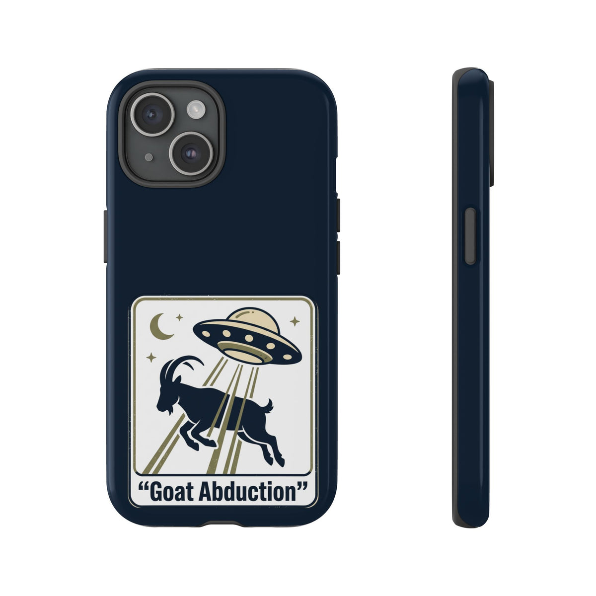 Goat Abduction Phone Case – Funny UFO Alien Goat Design, Novelty iPhone Cover