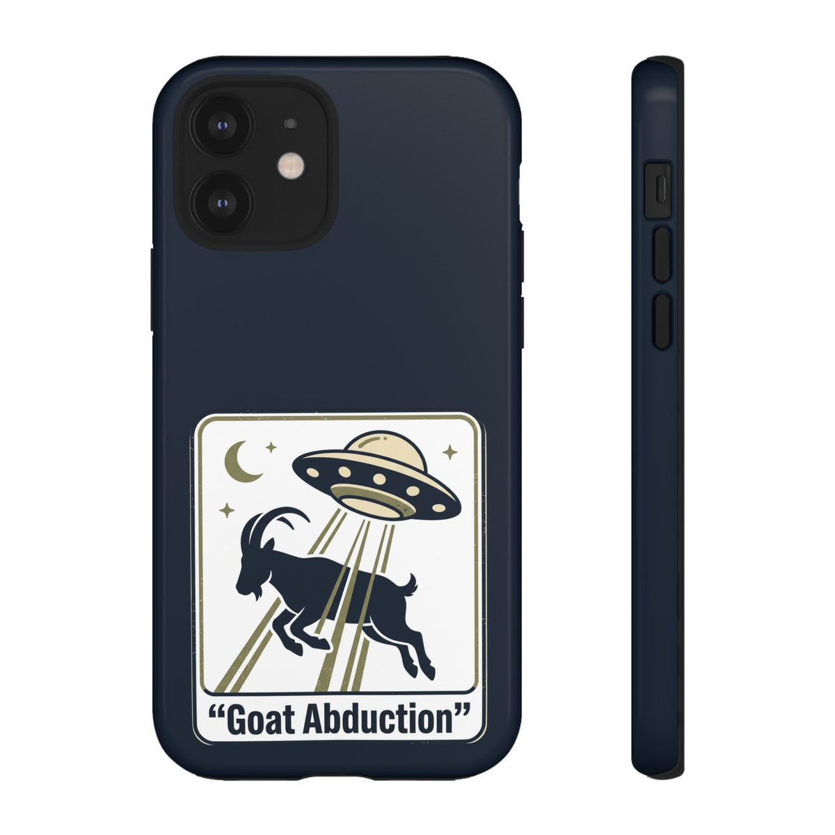 Goat Abduction Phone Case – Funny UFO Alien Goat Design, Novelty iPhone Cover