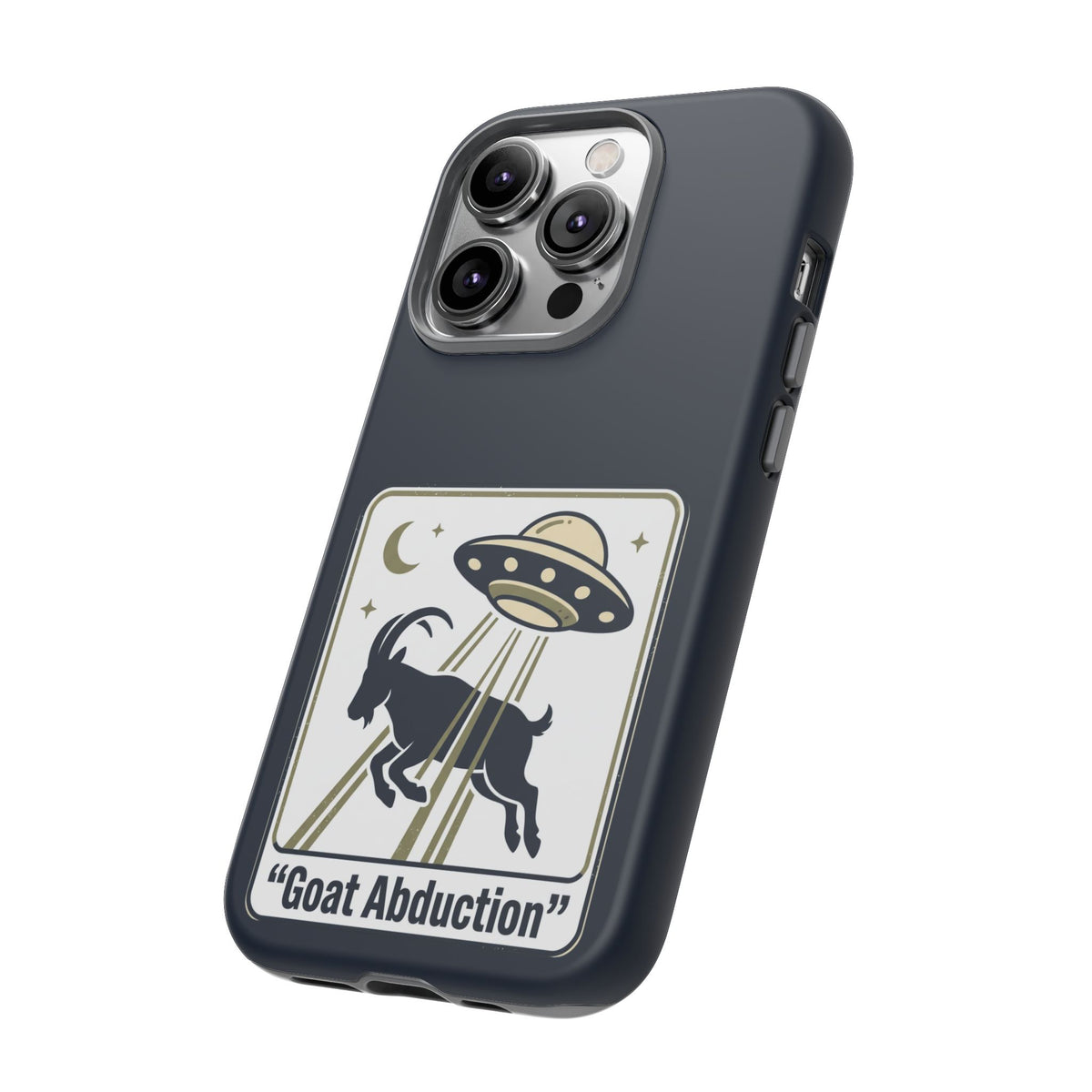 Goat Abduction Phone Case – Funny UFO Alien Goat Design, Novelty iPhone Cover