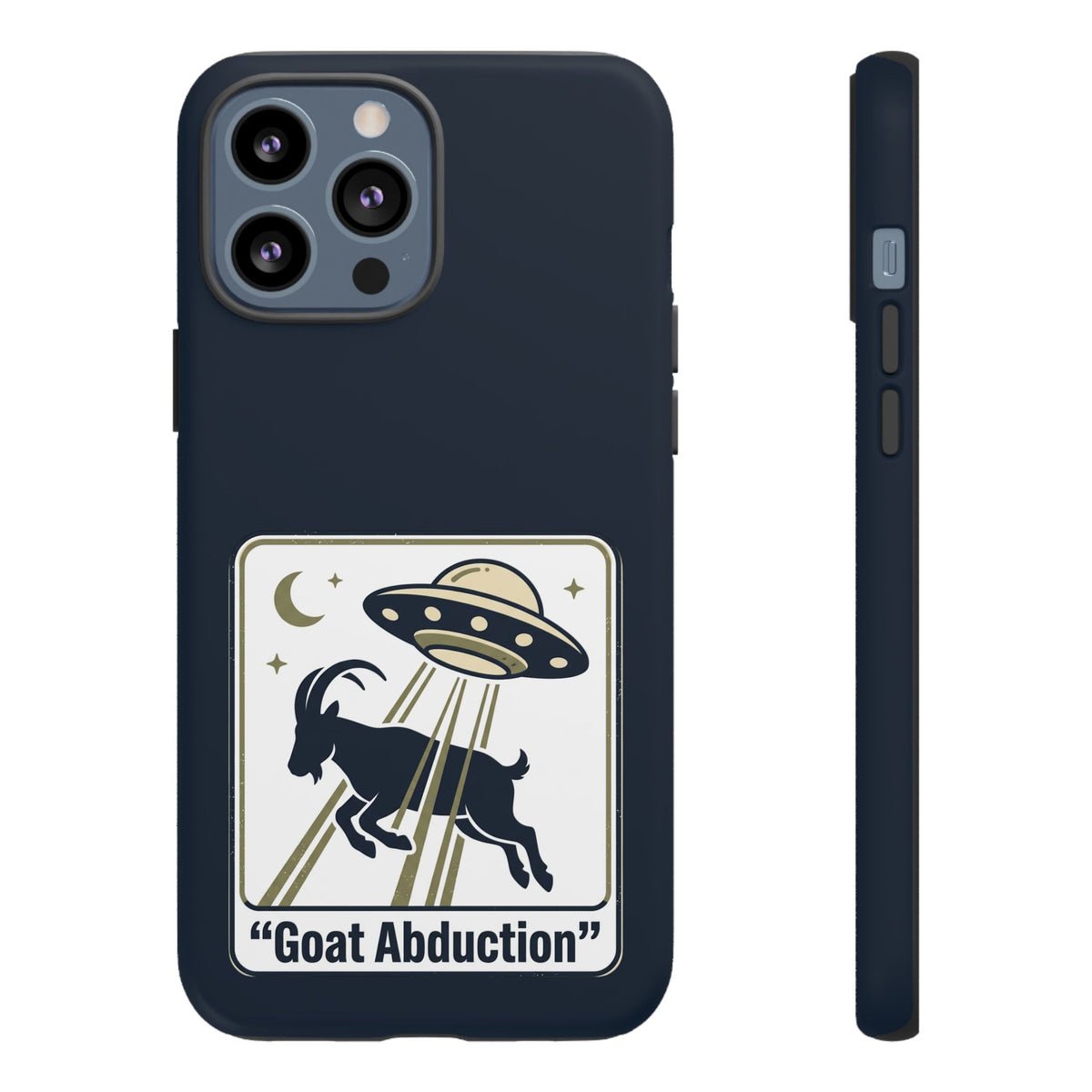 Goat Abduction Phone Case – Funny UFO Alien Goat Design, Novelty iPhone Cover
