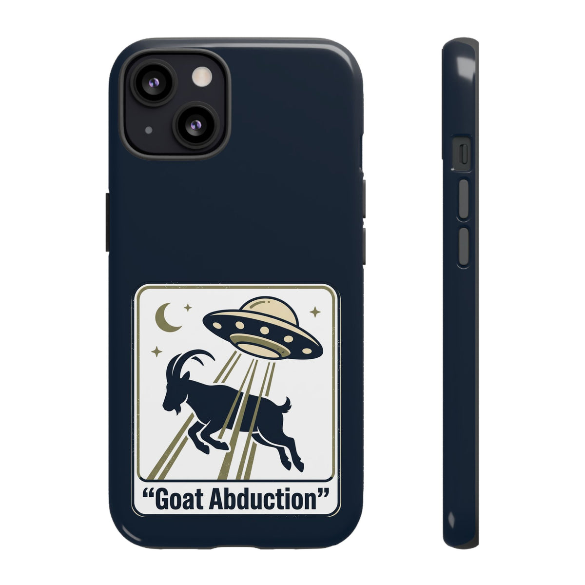 Goat Abduction Phone Case – Funny UFO Alien Goat Design, Novelty iPhone Cover