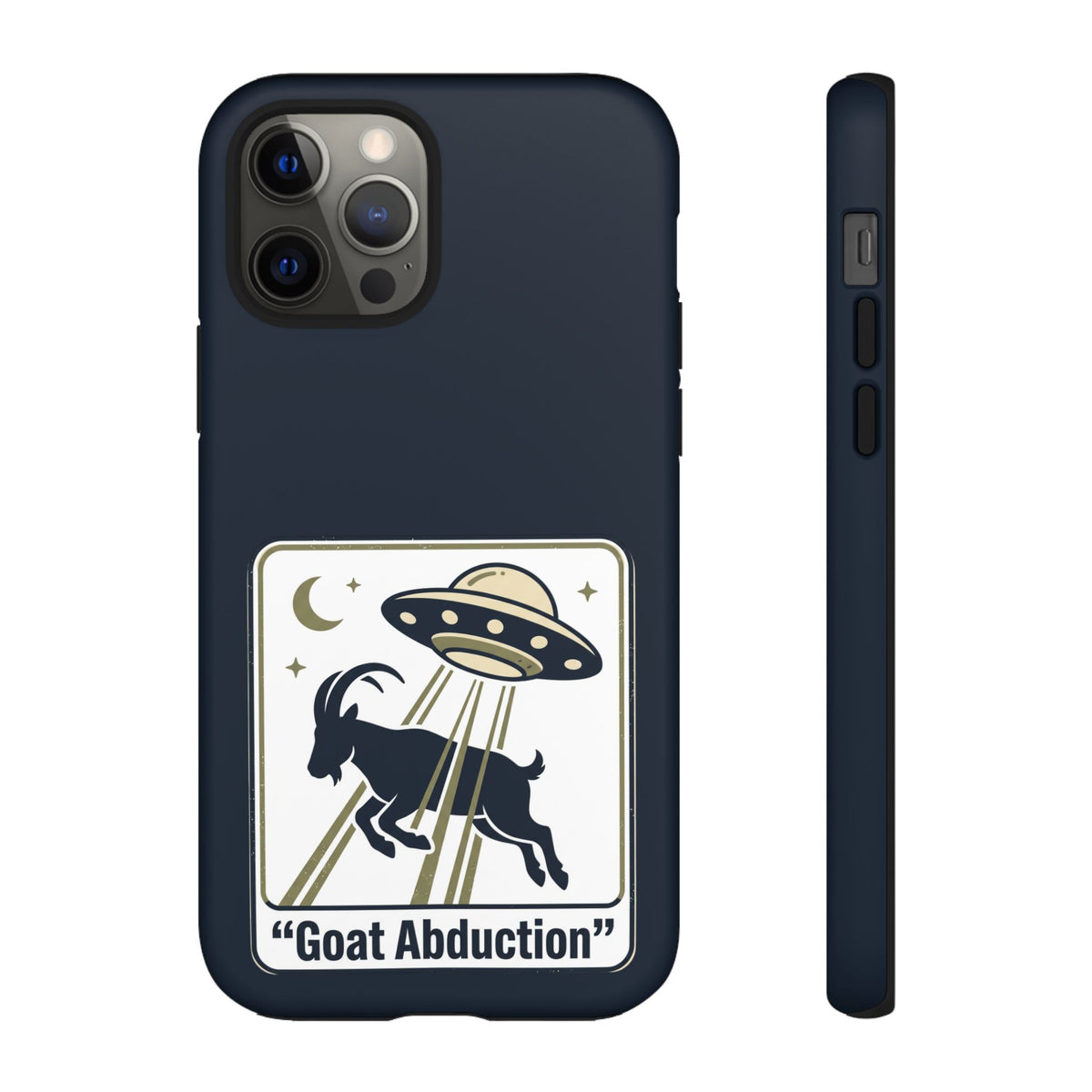 Goat Abduction Phone Case – Funny UFO Alien Goat Design, Novelty iPhone Cover