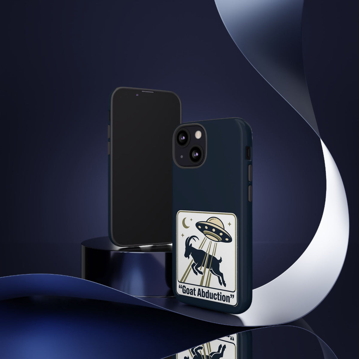 Goat Abduction Phone Case – Funny UFO Alien Goat Design, Novelty iPhone Cover