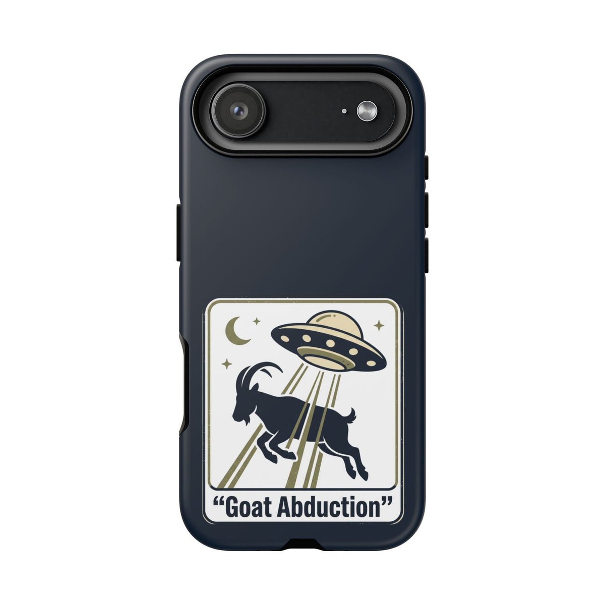 Goat Abduction Phone Case – Funny UFO Alien Goat Design, Novelty iPhone Cover