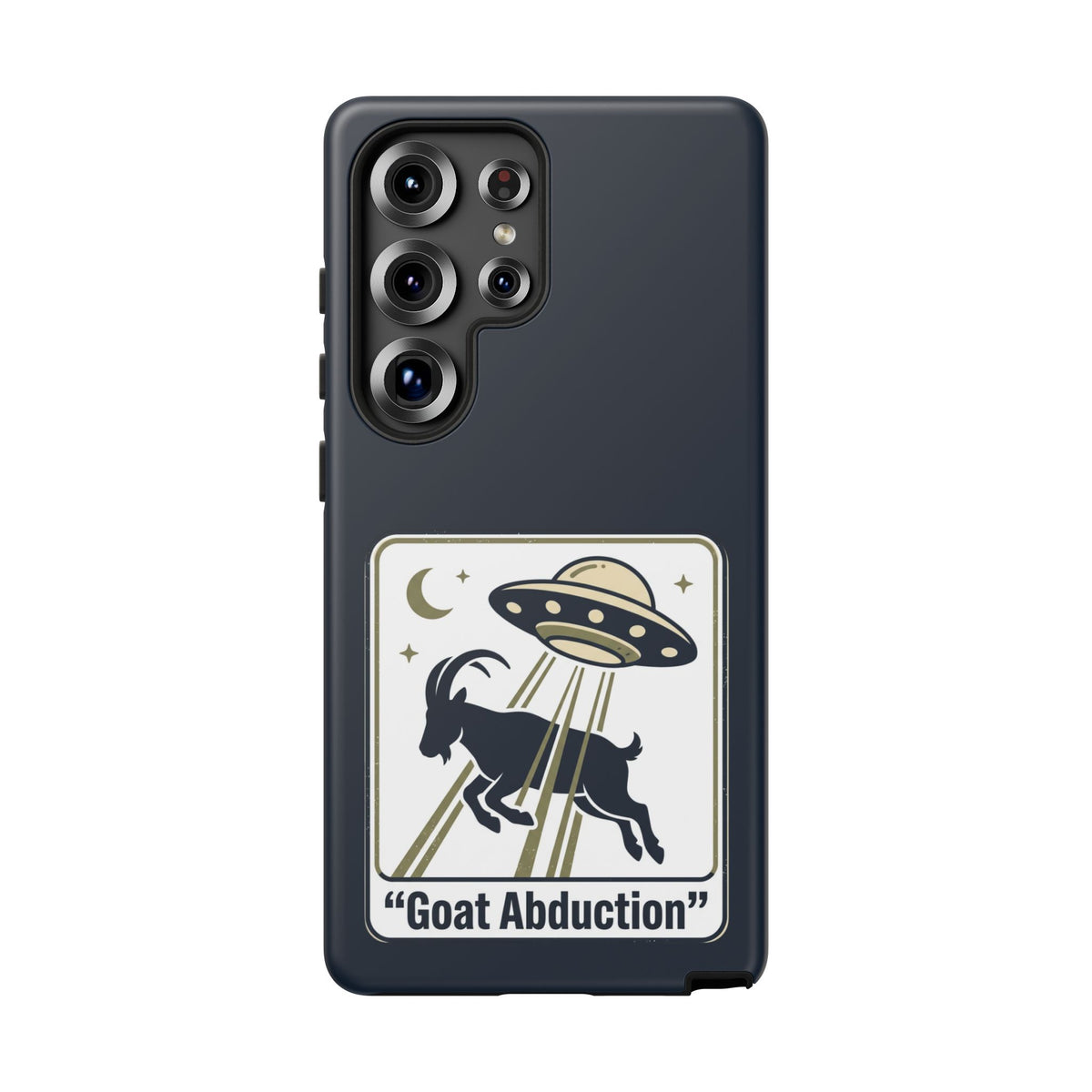 Goat Abduction Phone Case – Funny UFO Alien Goat Design, Novelty iPhone Cover