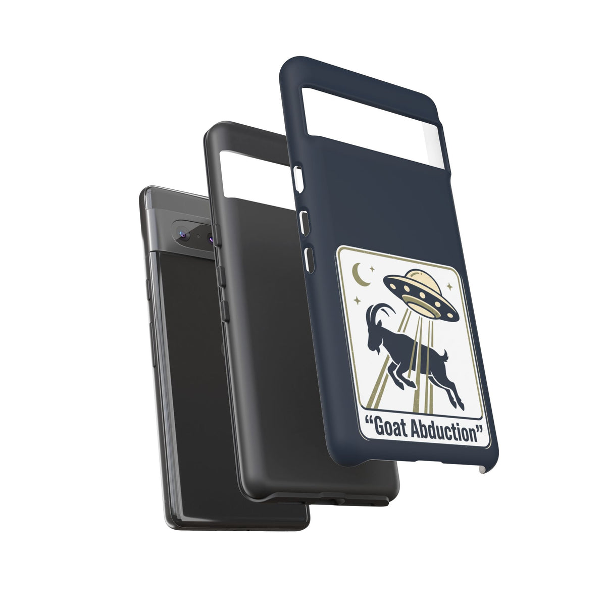 Goat Abduction Phone Case – Funny UFO Alien Goat Design, Novelty iPhone Cover