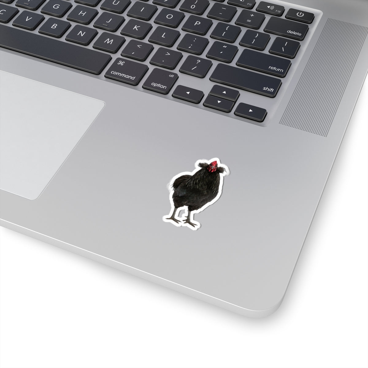 Black Chicken Sticker — Realistic Hen Kiss-Cut Vinyl Decal for Laptops & Water Bottles