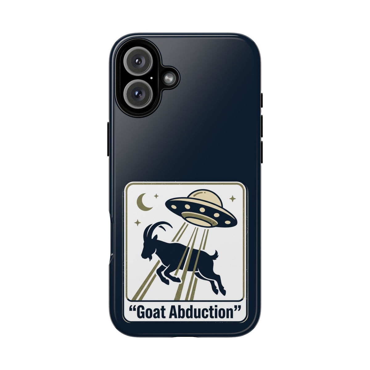 Goat Abduction Phone Case – Funny UFO Alien Goat Design, Novelty iPhone Cover