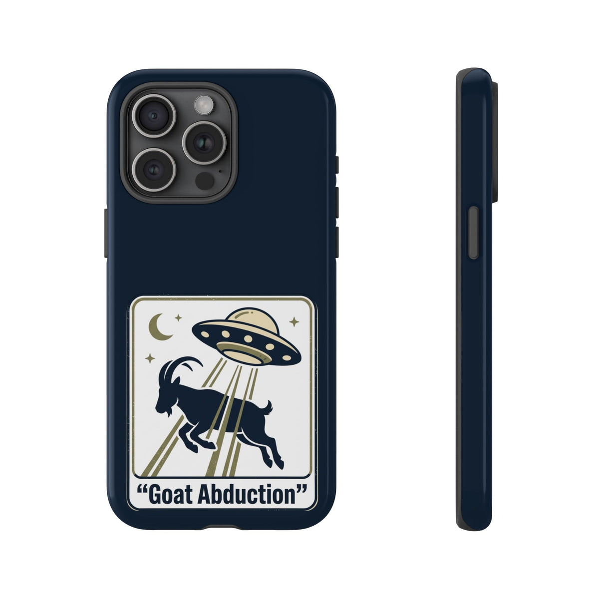 Goat Abduction Phone Case – Funny UFO Alien Goat Design, Novelty iPhone Cover