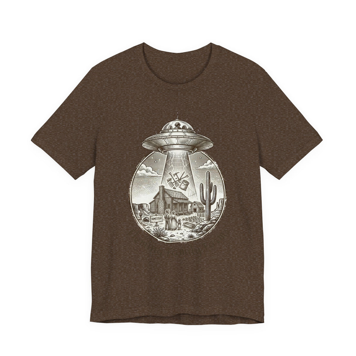 Desert UFO Abduction Tee | Retro Southwestern Alien, Vintage Sci‑Fi Graphic