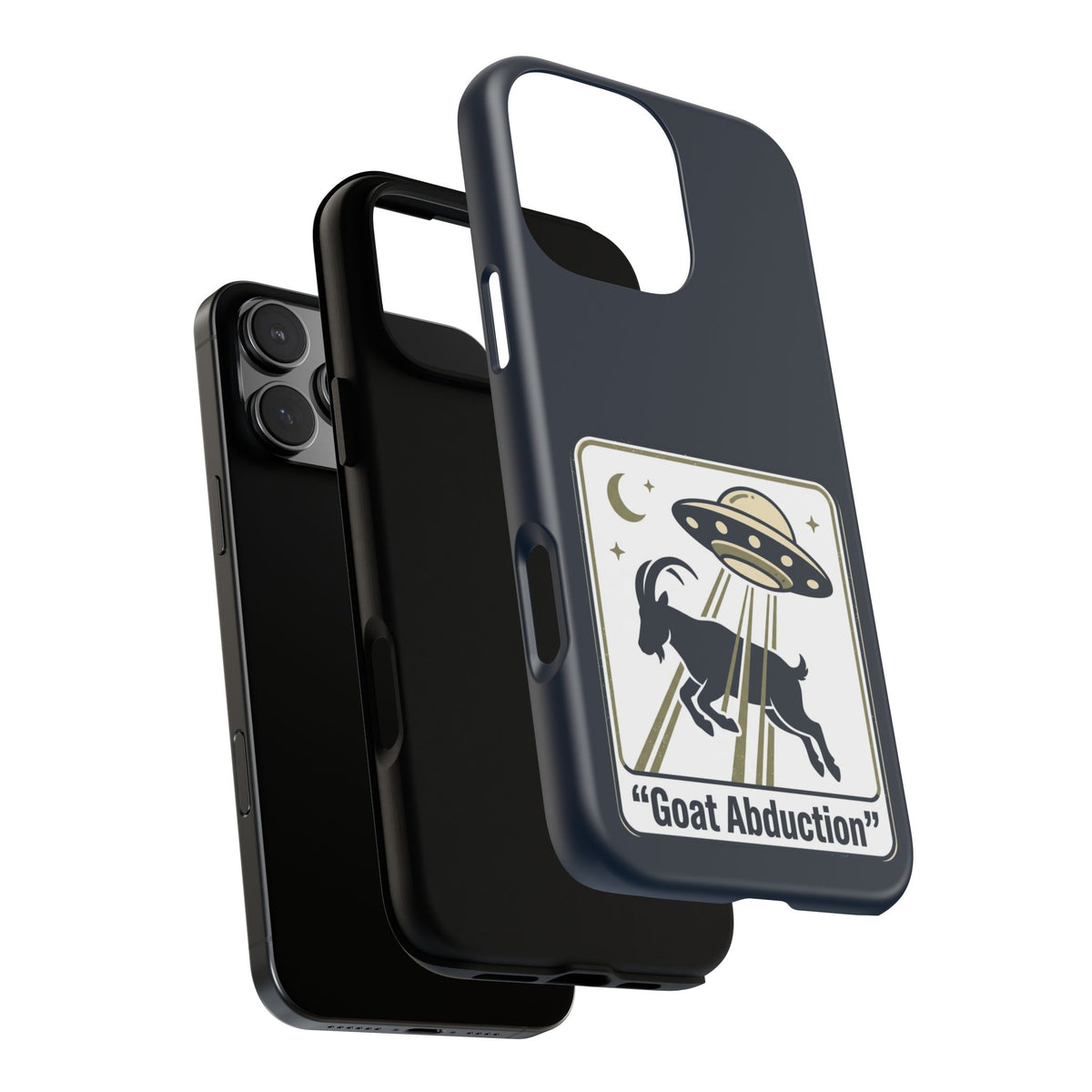 Goat Abduction Phone Case – Funny UFO Alien Goat Design, Novelty iPhone Cover