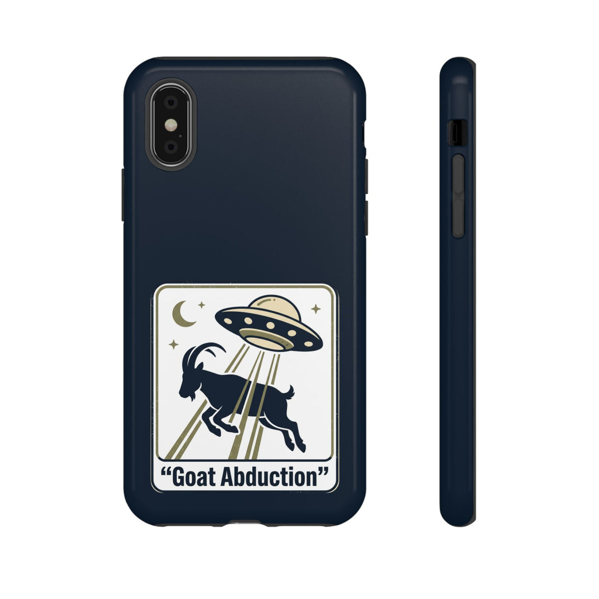 Goat Abduction Phone Case – Funny UFO Alien Goat Design, Novelty iPhone Cover