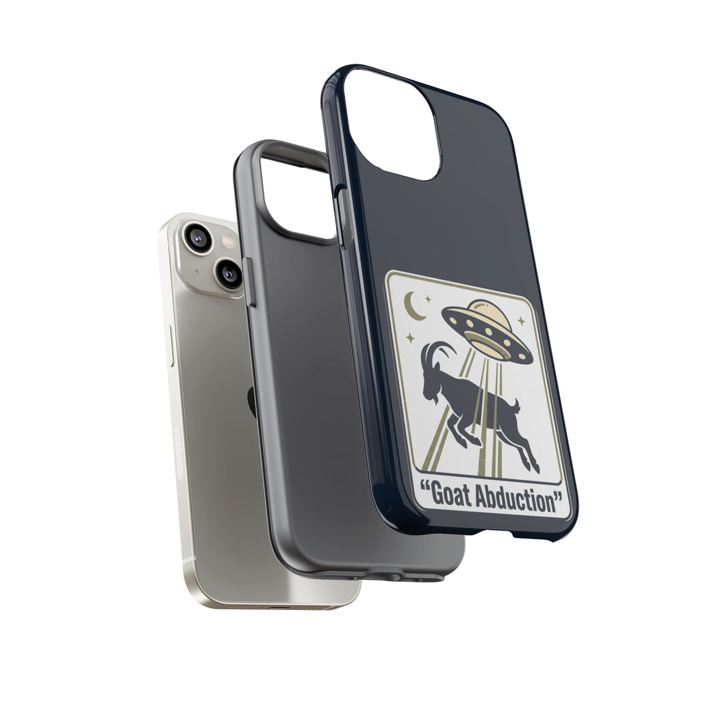 Goat Abduction Phone Case – Funny UFO Alien Goat Design, Novelty iPhone Cover