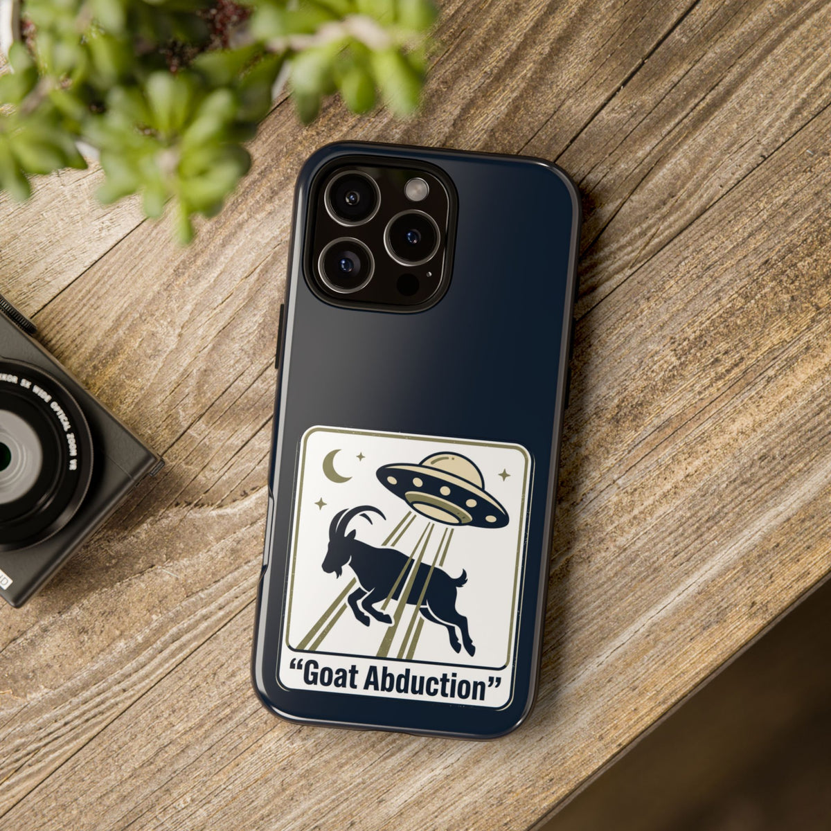 Goat Abduction Phone Case – Funny UFO Alien Goat Design, Novelty iPhone Cover