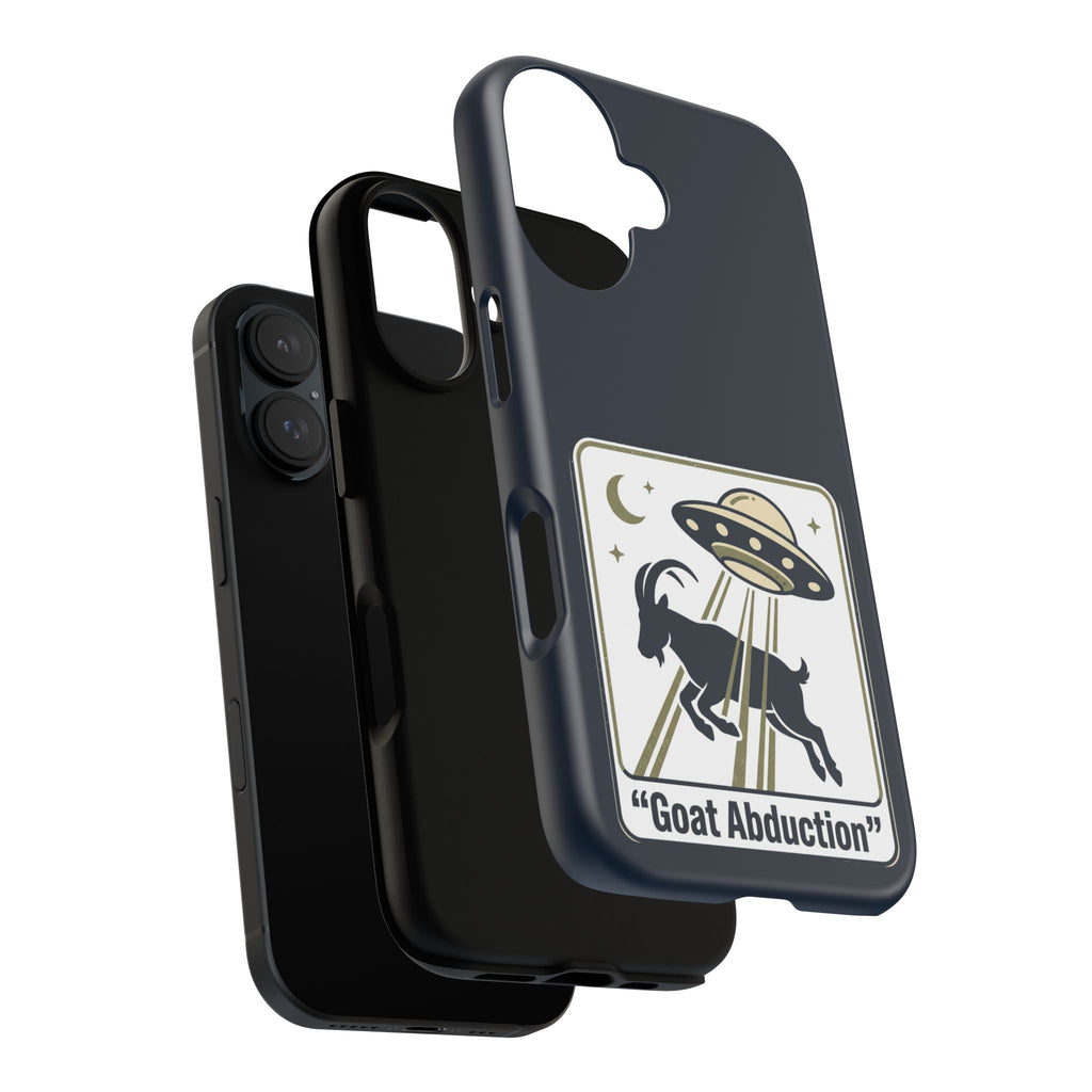 Goat Abduction Phone Case – Funny UFO Alien Goat Design, Novelty iPhone Cover