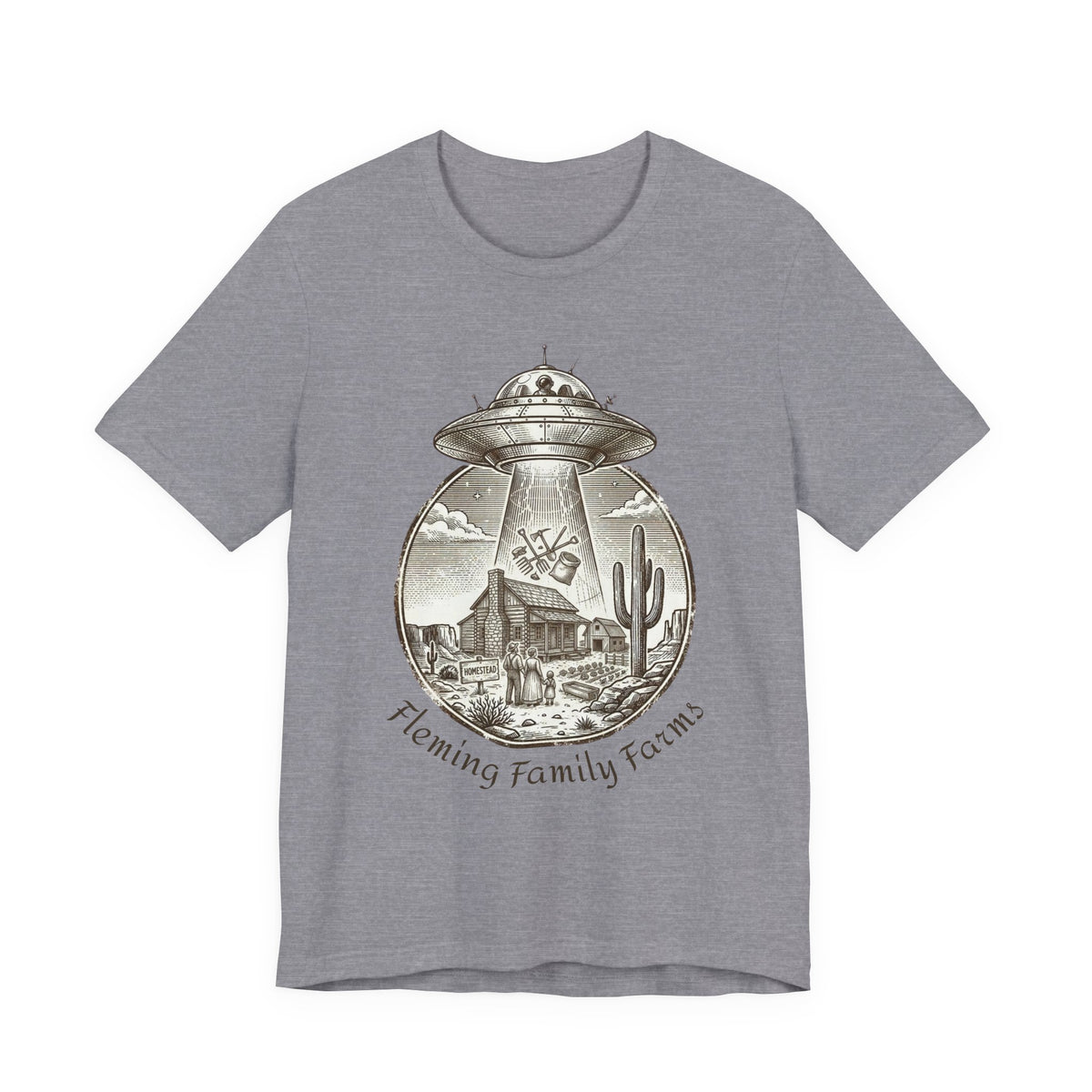 Desert UFO Abduction Tee | Retro Southwestern Alien, Vintage Sci‑Fi Graphic