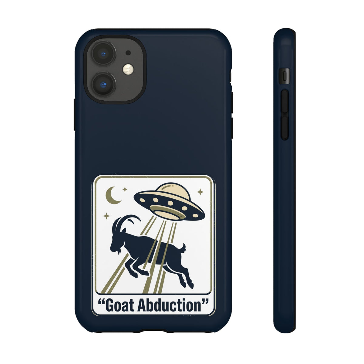 Goat Abduction Phone Case – Funny UFO Alien Goat Design, Novelty iPhone Cover