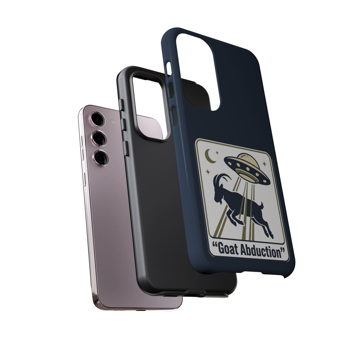 Goat Abduction Phone Case – Funny UFO Alien Goat Design, Novelty iPhone Cover
