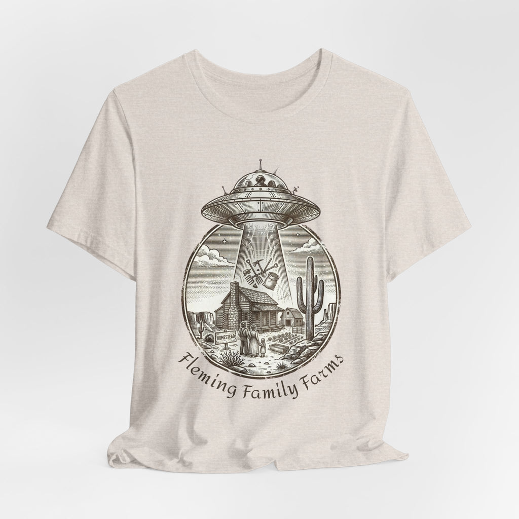 Desert UFO Abduction Tee | Retro Southwestern Alien, Vintage Sci‑Fi Graphic